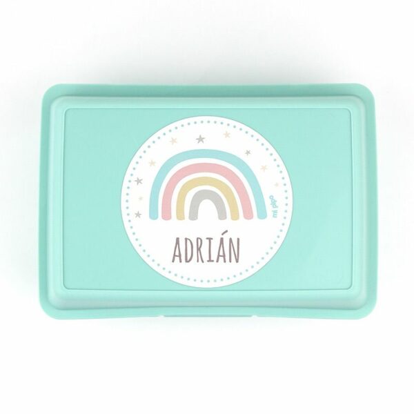 Caja porta alimentos arcoiris personalizada - Imagen 2