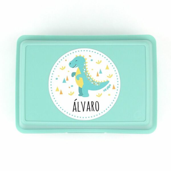 Caja porta alimentos dinosaurio personalizada - Imagen 2