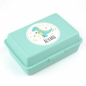 Caja porta alimentos dinosaurio personalizada