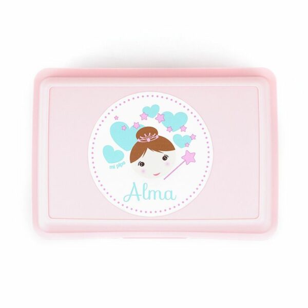 Caja porta alimentos personalizada hada - Imagen 2
