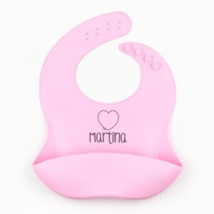 Babero silicona corazón personalizado