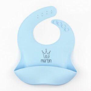 Babero de silicona corona personalizado