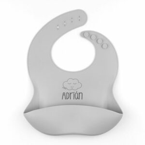 Babero silicona nube personalizado