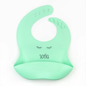 Babero silicona pestañas personalizado