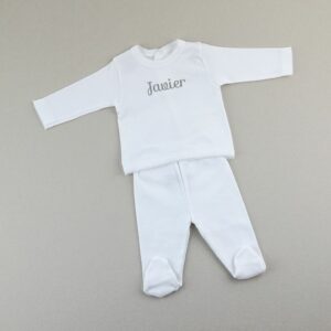 Conjunto jubón y polaina personalizado blanco