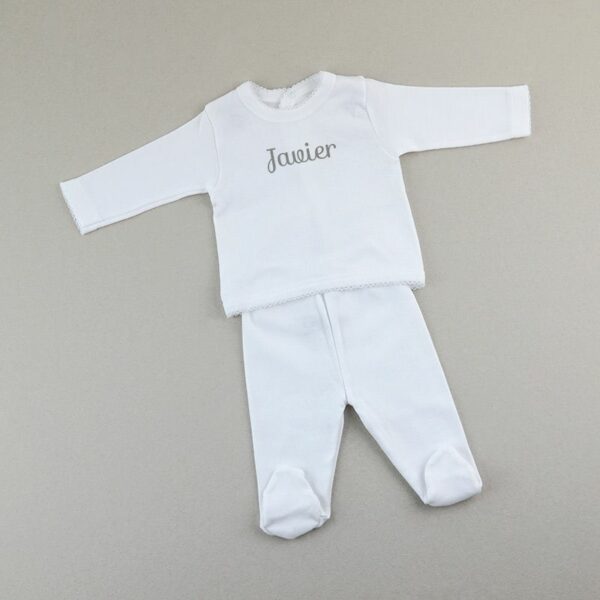 Conjunto jubón y polaina personalizado blanco