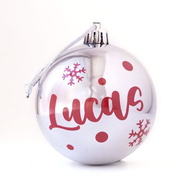Bola Navidad plateada personalizada