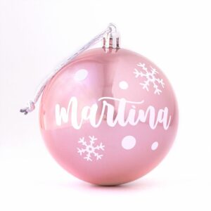 Bola Navidad personalizada rosa perla