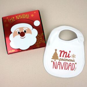 Babero Mi primera Navidad árbol