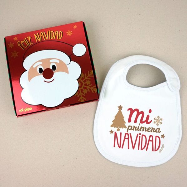 Babero Mi primera Navidad árbol