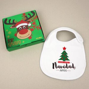 Babero Nuestra primera Navidad juntos árbol verde