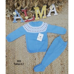 Conjunto lana bebé Alma cenefa