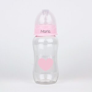 Biberón corazón rosa 300ml personalizado