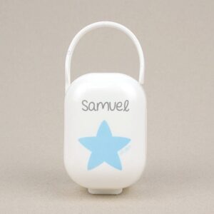 Cajita portachupetes estrella azul personalizada