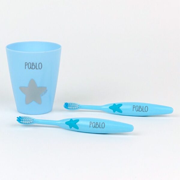 Set 2 cepillos de dientes y vasito personalizados - Imagen 2
