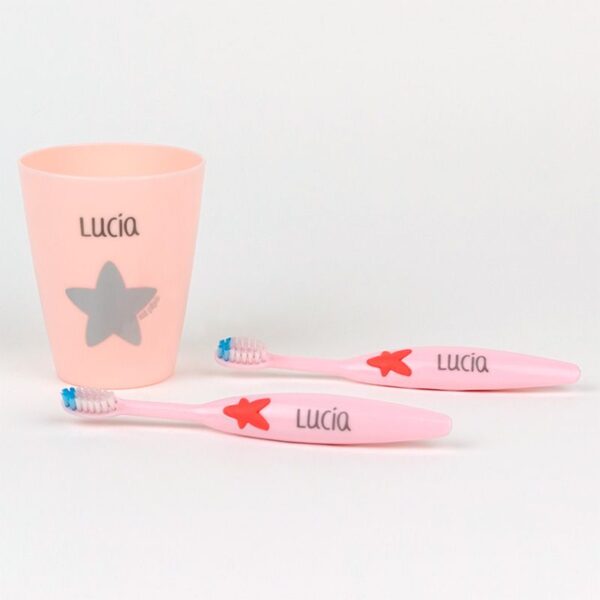 Set 2 cepillos de dientes y vasito personalizados