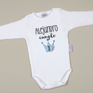 Body personalizado corona cumpleaños azul