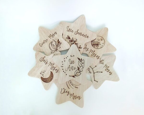 Cumplemeses estrella de madera - Imagen 2