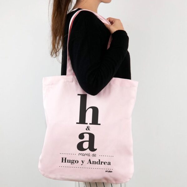 Bolso algodón orgánico personalizado inicial niños