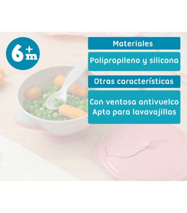 Cuenco antivuelco rosa - Imagen 3