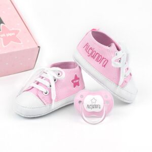 Caja zapatillas rosa personalizada