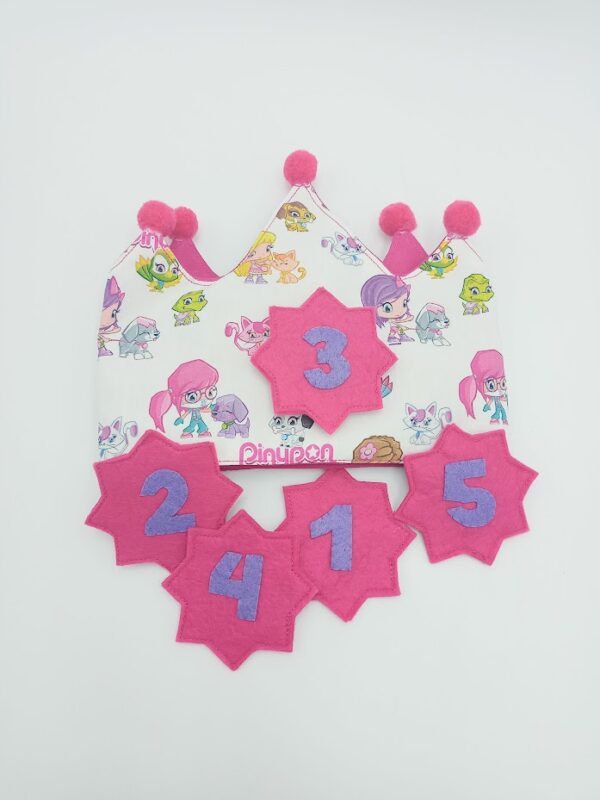 Corona de cumpleaños Pin y Pon