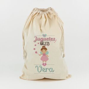 Saco para juguetes mágicos personalizado hada