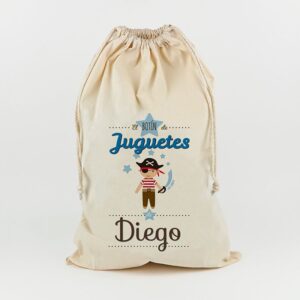 Saco para juguetes personalizado botín pirata