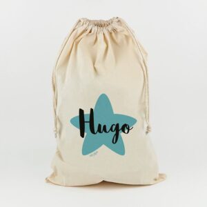 Saco para juguetes personalizado estrella azul