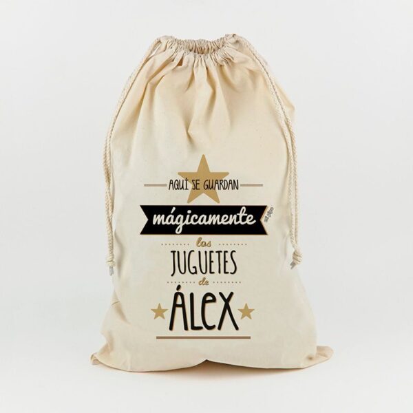 Saco para juguetes personalizado magia