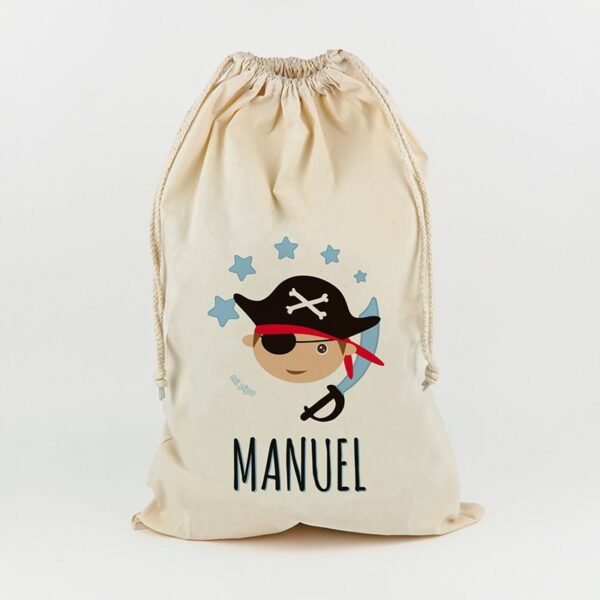 Saco para juguetes personalizado pirata