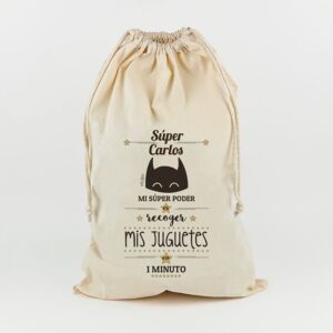 Saco para juguetes personalizado superhéroe