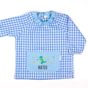 Babi bolsillo dino azul personalizado