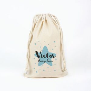 Bolsa algodón estrella azul personalizada