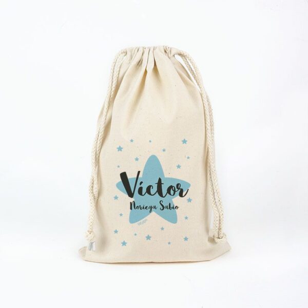 Bolsa algodón estrella azul personalizada