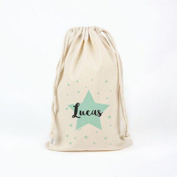Bolsa algodón corona azul personalizada
