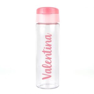 Botella caligrafía rosa personalizada