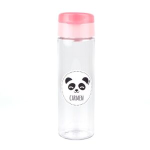 Botella panda rosa personalizada