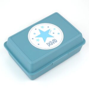 Caja porta alimentos personalizada estrella azul