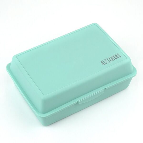 Caja porta alimentos personalizada menta