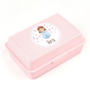 Caja porta alimentos personalizada princesa rosa