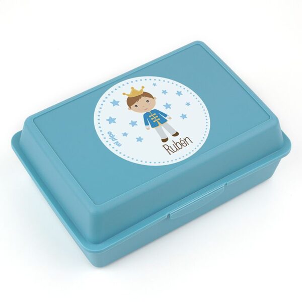 Caja porta alimentos personalizada príncipe azul