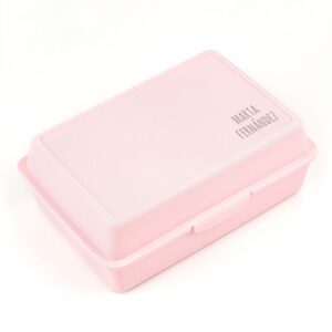 Caja porta alimentos personalizada rosa