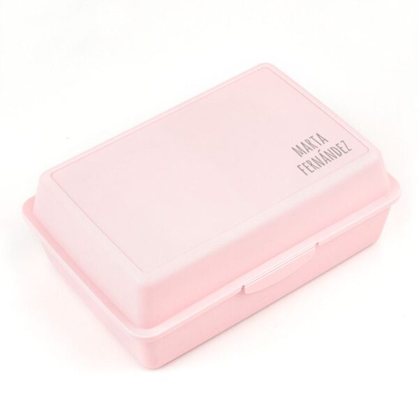 Caja porta alimentos personalizada rosa