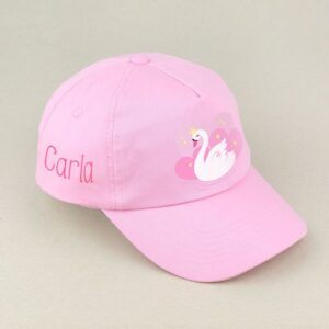 Gorra infantil cisne rosa o blanca personalizada