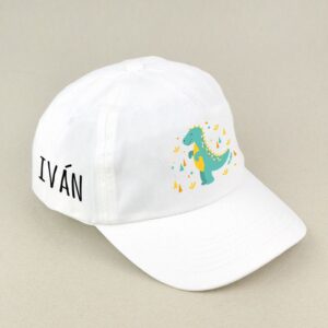 Gorra infantil dinosaurio personalizada