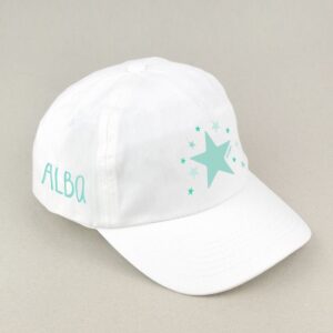 Gorra infantil estrella menta personalizada