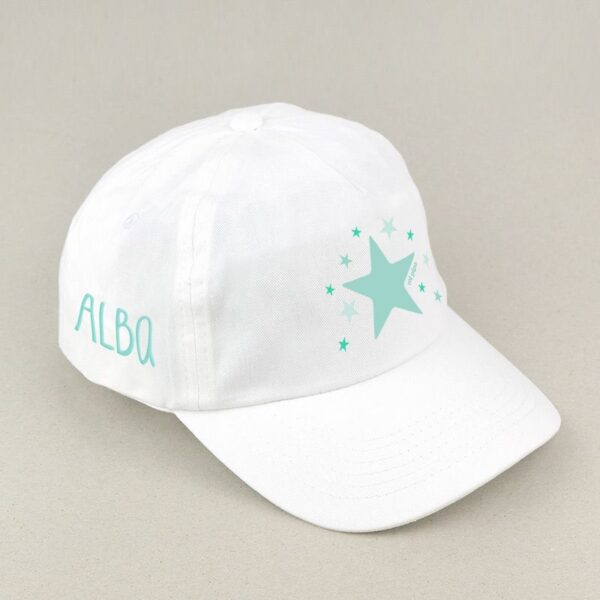 Gorra infantil estrella menta personalizada