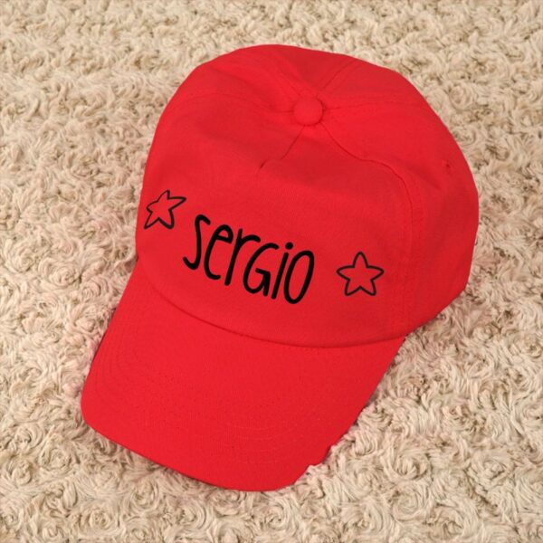 Gorra infantil personalizada roja - Imagen 3