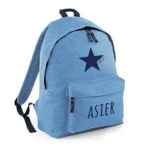 Mochila junior azul personalizada